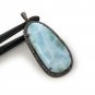 LDiamond Pendant Sterling Silver Gemstone Larimar Pave Diamond Pendant 58.75mmx26mm Default Title