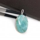 Larimar Pendant; GemstonSterling Silver Pendant Natural Gemstone Pendant 47.65x25mm Default Title
