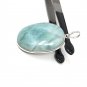 Larimar Pendant; GemstonSterling Silver Pendant Natural Gemstone Pendant 47.65x25mm Default Title