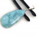 Larimar Pendant; GemstoneSterling Silver Pendant Natural Gemstone Pendant 57x20x7mm Default Title