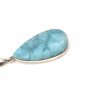 Larimar Pendant; GemstoneSterling Silver Pendant Natural Gemstone Pendant 57x20x7mm Default Title