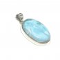 Larimar PSterling Silver Bohemian Jewelry Natural Gemstone Pendant 48.15mmx 25.15mm Default Title