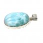 Larimar PSterling Silver Bohemian Jewelry Natural Gemstone Pendant 48.15mmx 25.15mm Default Title