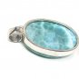 Larimar PSterling Silver Bohemian Jewelry Natural Gemstone Pendant 48.15mmx 25.15mm Default Title