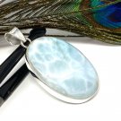 Larimar PendantSterling Silver Bohemian Jewelry Natural Gemstone Pendant 53x28.15mm Default Title