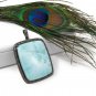 Larimar Pendant; Gemstone PendaPave Diamond Pendant Sterling Silver Pendant 54x36mm Default Title