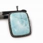 Larimar Pendant; Gemstone PendaPave Diamond Pendant Sterling Silver Pendant 54x36mm Default Title