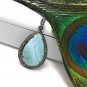 Larimar Pendant; Gemstone Pendant; Pave Diamond Pendant Sterling Silver Pendant DIY Default Title