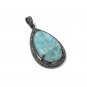 Larimar Pendant; Gemstone Pendant; Pave Diamond Pendant Sterling Silver Pendant DIY Default Title