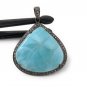 Larimar Pendant; Gemstone Pendant; Pave Diamond Pendant Sterling Silver Pendant DIY Default Title