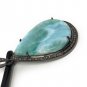 Larimar Pendant; Gemstone Pendant; Pave Diamond Pendant Sterling Silver Pendant DIY Default Title