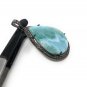 Larimar Pendant; Gemstone Pendant; Pave Diamond Pendant Sterling Silver Pendant DIY Default Title