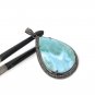 Larimar Pendant; Gemstone Pendant; Pave Diamond Pendant Sterling Silver Pendant DIY Default Title