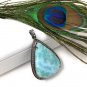 Larimar Pendant; Gemstone Pendant; Pave Diamond Pendant Sterling Silver Pendant DIY Default Title