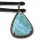 Larimar Pendant; Gemstone Pendant; Pave Diamond Pendant Sterling Silver Pendant DIY Default Title