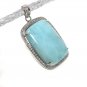 Larimar Pendant; Gemstone Pendant; Pave Diamond Pendant Sterling Silver Pendant DIY Default Title