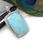 Larimar Pendant; Gemstone Pendant; Pave Diamond Pendant Sterling Silver Pendant DIY Default Title