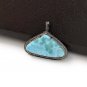 Larimar Pendant; Gemstone Pendant; Pave Diamond Pendant Sterling Silver Pendant DIY Default Title