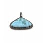 Larimar Pendant; Gemstone Pendant; Pave Diamond Pendant Sterling Silver Pendant DIY Default Title