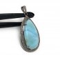 Larimar PendanNatural Larimar Diamond Pendant Pave Diamond Pendant Gemstone Jewelry Default Title