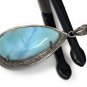 Larimar PendanNatural Larimar Diamond Pendant Pave Diamond Pendant Gemstone Jewelry Default Title