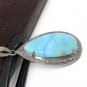 Larimar PendanNatural Larimar Diamond Pendant Pave Diamond Pendant Gemstone Jewelry Default Title