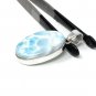 Larimar Pendant; Gemstone PendBohemian Jewelry Natural Gemstone Pendant 44mm X 20mm Default Title