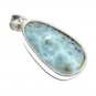 Larimar Pendant; Gemstone PendBohemian Jewelry Natural Gemstone Pendant 54.5x28.6mm Default Title