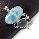 Larimar Pendant; LabraSterling Silver Silver Jewelry Gifts for Her Bohemian Jewelry Default Title