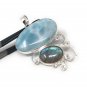 Larimar Pendant; LabraSterling Silver Silver Jewelry Gifts for Her Bohemian Jewelry Default Title