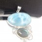 Larimar Pendant; LabraSterling Silver Silver Jewelry Gifts for Her Bohemian Jewelry Default Title