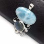 Larimar Pendant; LabraSterling Silver Silver Jewelry Gifts for Her Bohemian Jewelry Default Title