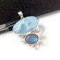 Larimar Pendant; LabraSterling Silver Silver Jewelry Gifts for Her Bohemian Jewelry Default Title