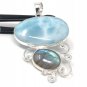 Larimar Pendant; LabraSterling Silver Silver Jewelry Gifts for Her Bohemian Jewelry Default Title