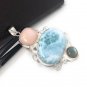 Larimar Pendant; LabrGemstone Pendant Silver Jewelry Gifts for Her Bohemian Jewelry Default Title