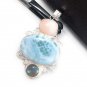 Larimar Pendant; LabrGemstone Pendant Silver Jewelry Gifts for Her Bohemian Jewelry Default Title