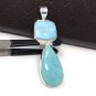 Larimar Pendant; Natural Gemstone JeweJewelry Supplies Gifts for Her 73mm X 22.25mm Default Title
