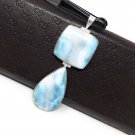 Larimar Pendant; Natural Gemstone JeJewelry Supplies Gifts for Her 85.7mm x 31.75mm Default Title