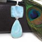 Larimar Pendant; Natural Gemstone JeJewelry Supplies Gifts for Her 88.9mm x 31.75mm Default Title