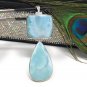 Larimar Pendant; Natural Gemstone JeJewelry Supplies Gifts for Her 88.9mm x 31.75mm Default Title