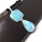 Larimar Pendant; Natural Gemstone JewelryBohemian Jewelry Gifts for Her 76mm x 27mm Default Title