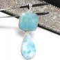 Larimar Pendant; Natural Gemstone JewelryBohemian Jewelry Gifts for Her 76mm x 27mm Default Title