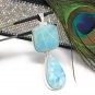Larimar Pendant; Natural Gemstone JewelryBohemian Jewelry Gifts for Her 76mm x 27mm Default Title