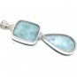 Larimar Pendant; Natural Gemstone JewelryBohemian Jewelry Gifts for Her 76mm x 27mm Default Title