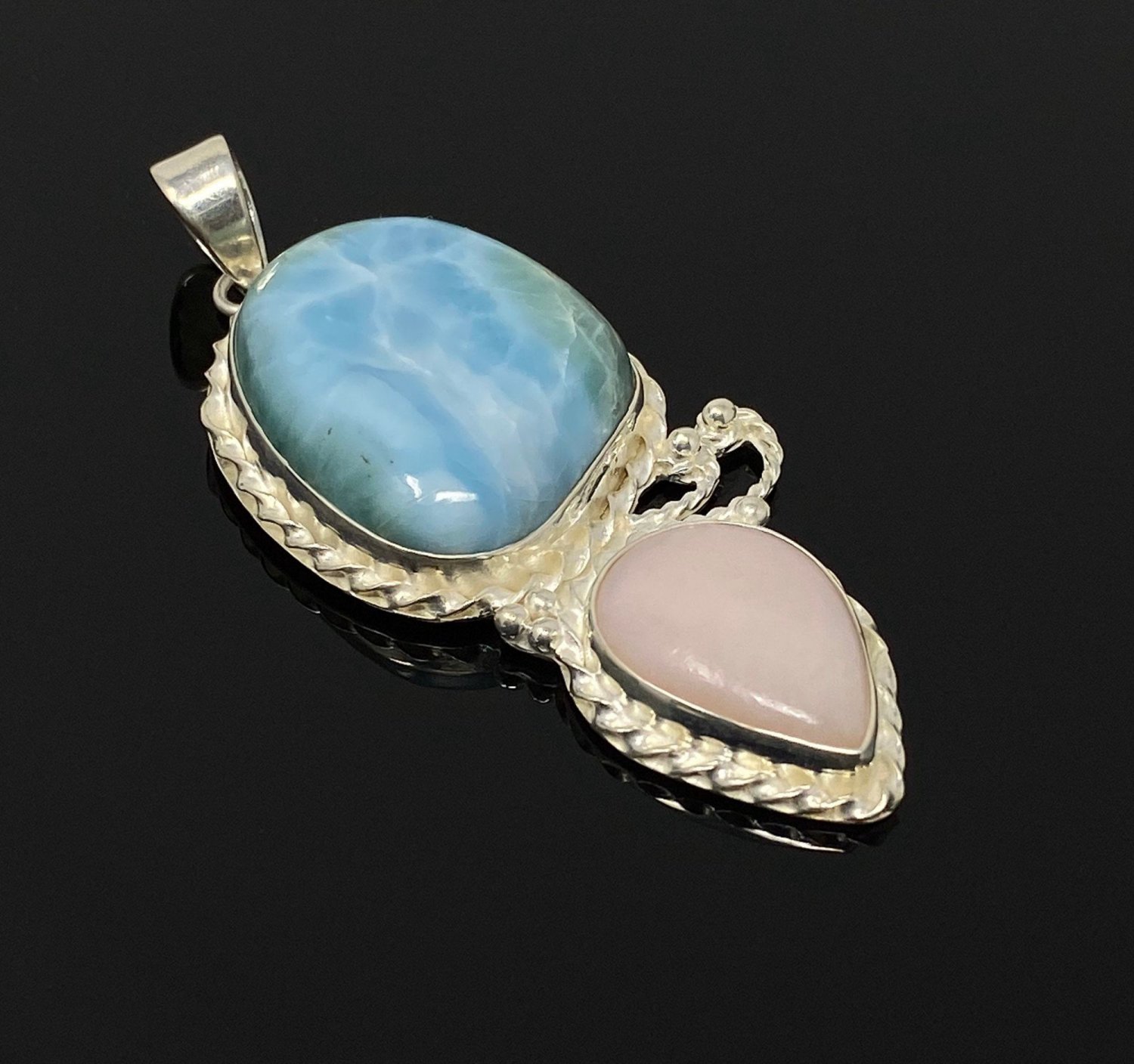 Larimar PendGemstone Pendant Sterling Silver Jewelry Gifts for Her Bohemian Jewelry Default Title