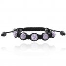 Lavender Fireball & Hematite 10mm Adustable Shamballa Bracelet B13017V