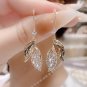 Leaf Full Of Rhinestones Ear Hook Earrings For Women Girls Golden