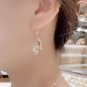 Leaf Full Of Rhinestones Ear Hook Earrings For Women Girls Golden