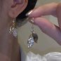 Leaf Full Of Rhinestones Ear Hook Earrings For Women Girls Golden