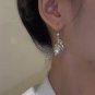 Leaf Full Of Rhinestones Ear Hook Earrings For Women Girls Golden